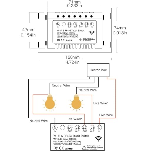 MOES 2.4GHz WiFi Wall Touch Smart Switch Neutral Wire Required, 3 Way - Image 7