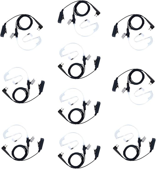 10 PCS CLS1110 Acoustic Tube Surveillance Earpiece/Headset by KEYBLU