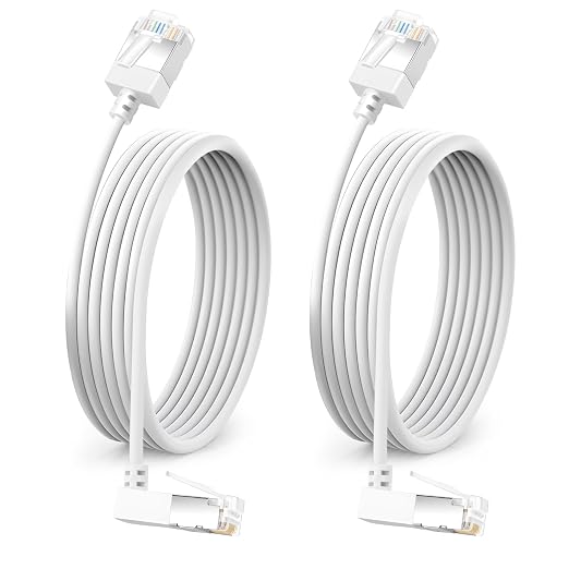 Flexible Cat 6A Ethernet Cable 270° Up Angled 30 Feet 2Pack, 10Gbps High-Speed by DUTEVOLNS