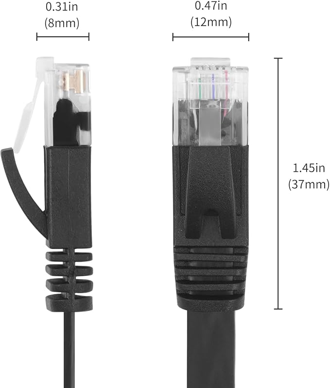REXUS 2-Pack Retractable Cat 6 Flat Ethernet Network Cable 6.6 FT, 10 Gigabit - Image 4