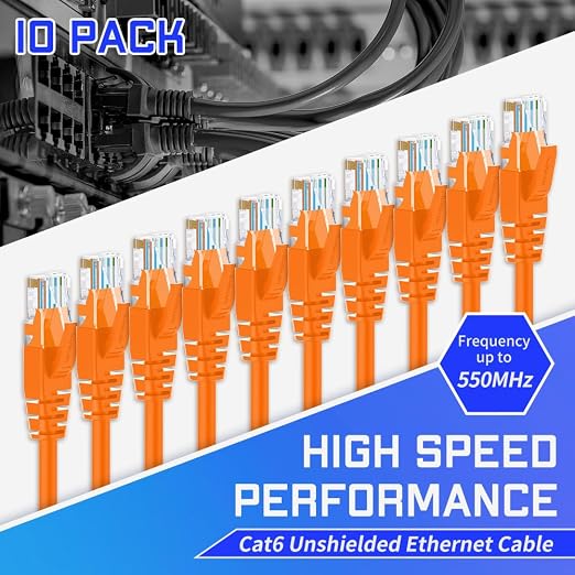 Cat6 Ethernet Cable 3 Feet 10 Pack Network RJ45 Cat6 Internet Patch Cable - Image 2
