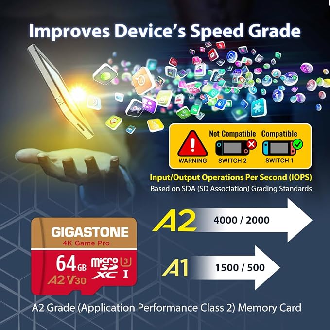 【For Switch 1 Only】GIGASTONE 64GB Micro SD Card, 4K Game Pro, MicroSDXC Memory - Image 7