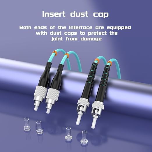 OM3 FC/UPC to ST/UPC Fiber Patch Cable 5Meters 17ft 10BG Multimode Duplex - Image 5