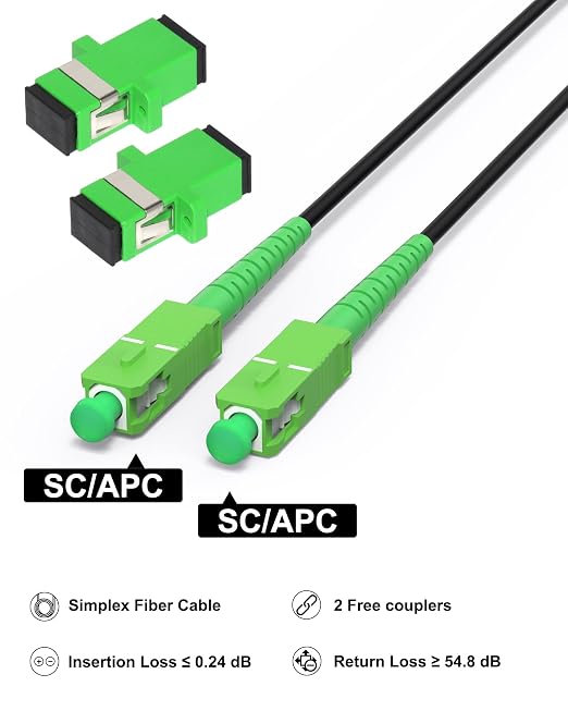 25M/82ft SC/APC Fiber Optic Internet Cable Outdoor, SC/APC to SC/APC Armored - Image 4