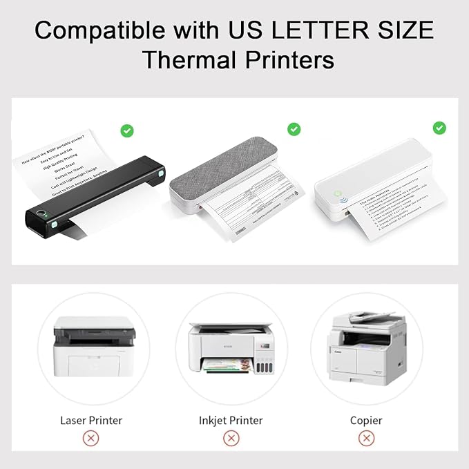 400-Sheet Thermal Printer Paper 8.5 x 11 white Continuous Folded Paper 8.5 x 11 - Image 5
