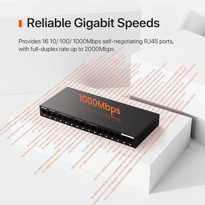Tenda TEG1116M 16 Port Gigabit Switch, Unmanaged Ethernet Switch - Image 4