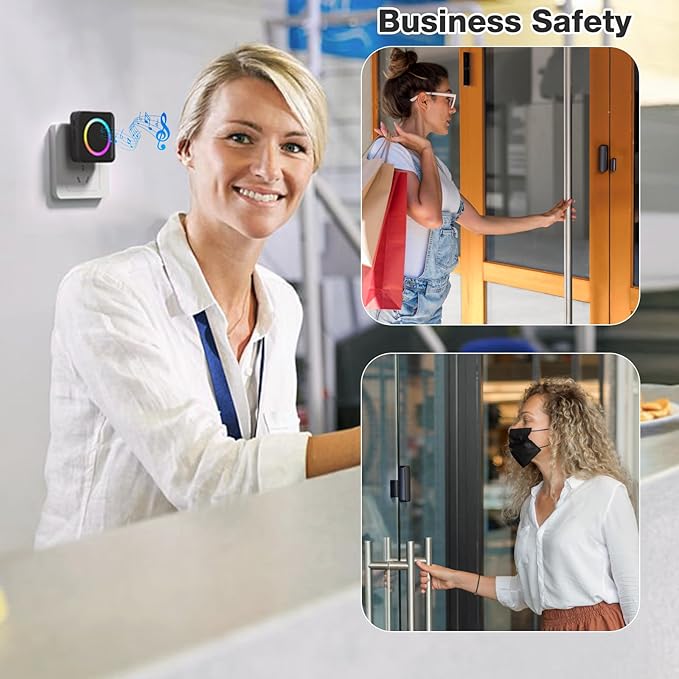 Door Chime, Satisure Wireless Door Sensor Chime When Door Opens, Door Alarms - Image 5