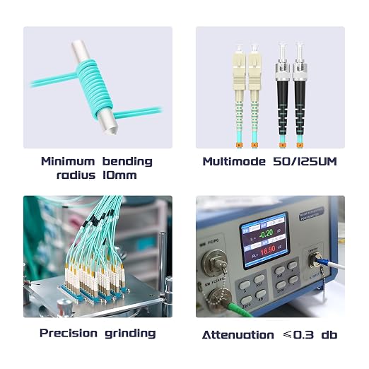 Fiber Patch Cable OM3 SC/UPC to ST/UPC 131ft/40meters, 10Gb/Gigabit MultiMode - Image 5