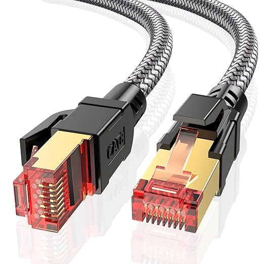 Cat 8 Ethernet Cable 1.5 ft, 40Gbps 2000Mhz High Speed Gigabit LAN Internet by Ltemziiy