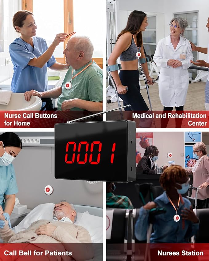CallToU Wireless Caregiver Pager Nurse Calling System 1000+ft Call Bell Patients - Image 2