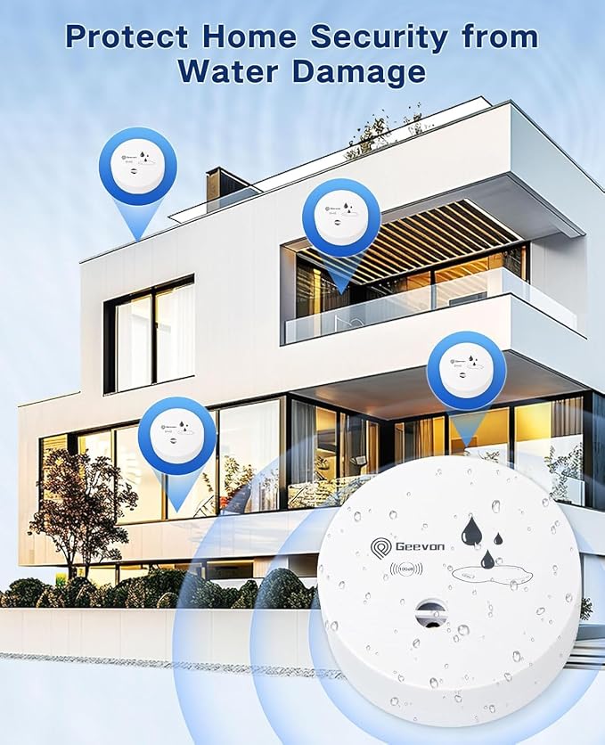 Geevon 3 Pack Water Leak Detectors, 100dB Water Sensor Alarms Flood Detector - Image 9