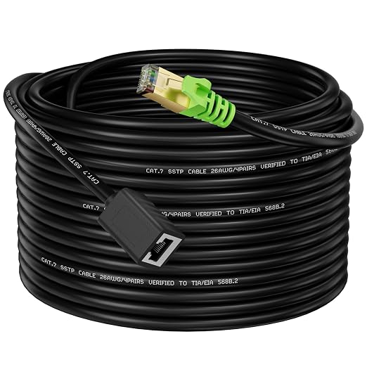 Ethernet Extension Cable 100ft, Network Cat6a Extension Patch Cable RJ45 Cords by Weetcoocm