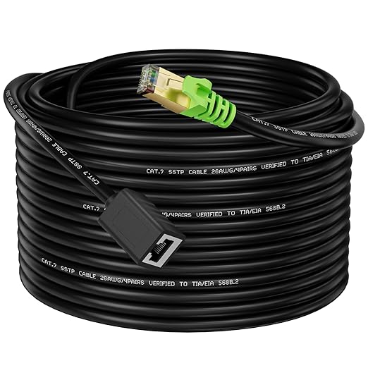 Ethernet Extension Cable 25ft, Network Cat6a Extension Patch Cable RJ45 Cords by Weetcoocm