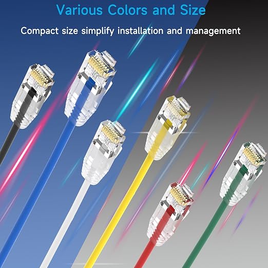 Cat6a Slim Ethernet Patch Cable 1.5 ft, Cat6a Patch Cable - Image 7