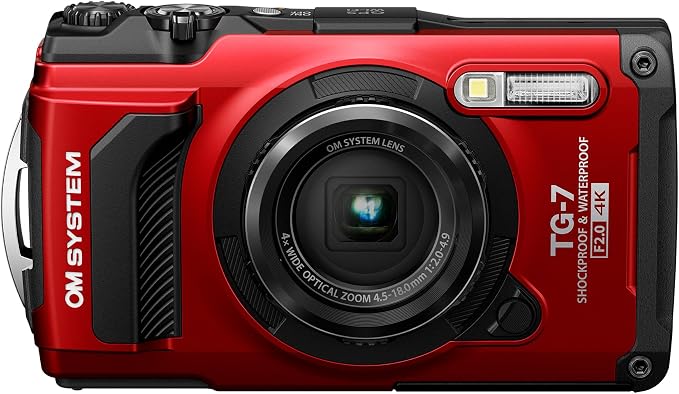 OM System OLYMPUS Tough TG-7 Red Underwater Camera, Waterproof, Freeze Proof by OMSYSTEM