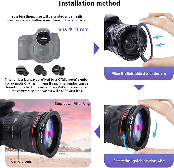 46mm Lens to 40.5mm Camera Lens Adapter, 46mm to 40.5mm Filter Step-Down Ring - Image 4