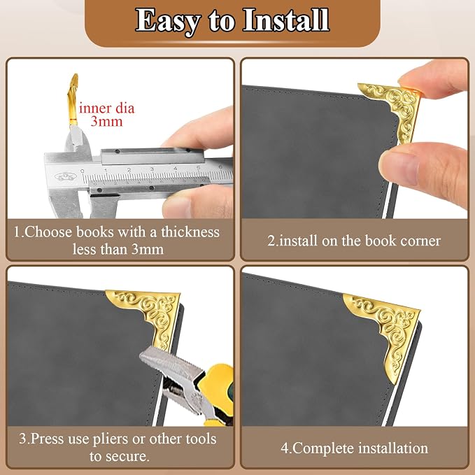 100pcs Metal Book Corner Protectors, 4 Assorted Colors Photo Corners Protector - Image 3