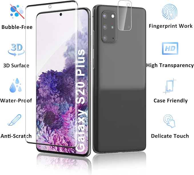 2+2 Pack for Samsung Galaxy S20 Plus Screen Protector and Camera Protector - Image 7