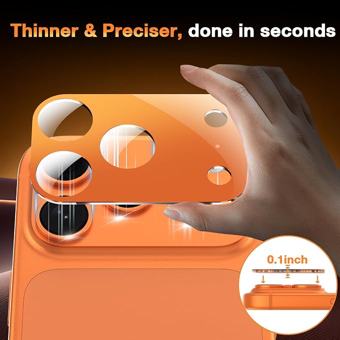 YWXTW [0 Bubbles for iPhone 17 Pro Camera Lens Protector, Full Coverage - Image 6