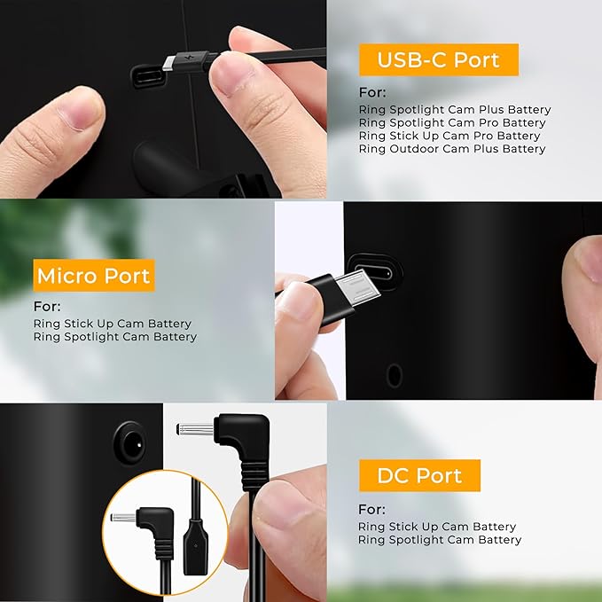 8W Solar Panel for Ring Camera, Spotlight Cam Battery, Includes Barrel Plug to - Image 6
