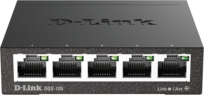 D-Link DGS-105, 5 Port Gigabit Ethernet Switch Unmanaged, Network Splitter by D-Link