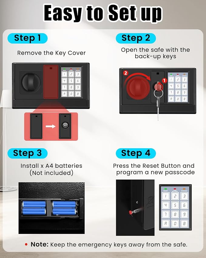 Fireproof Safe for Home, Money Safe for Cash,  Fire Proof safes for - Image 8