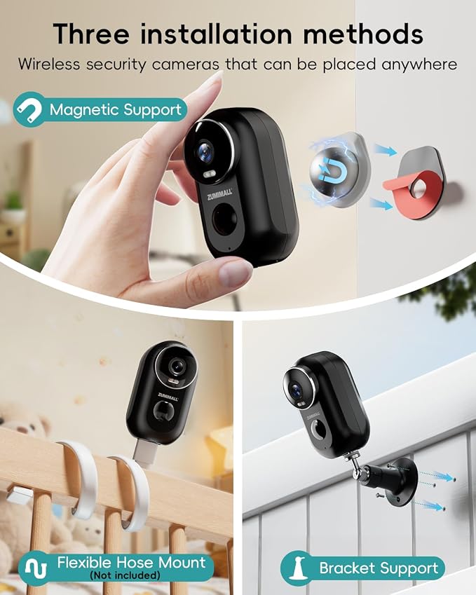 ZUMIMALL Solar Security Cameras Wireless Outdoor, Solar Camera Outdoor Wireless - Image 3