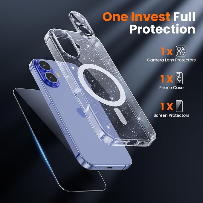 toushion 3 in 1 for iPhone 16 Case Clear - Image 2