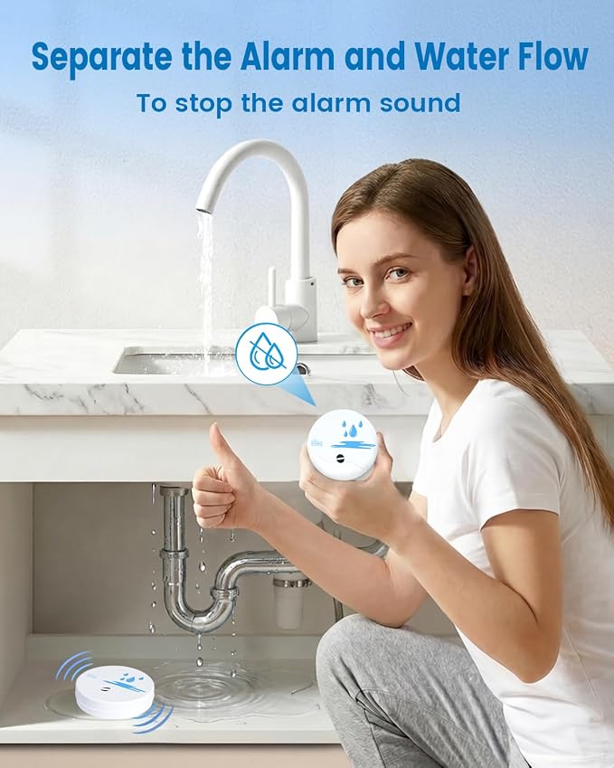 3 Pack Water Leak Detectors for Home, 100dB Waterproof Water Sensor Alarm Leak - Image 4