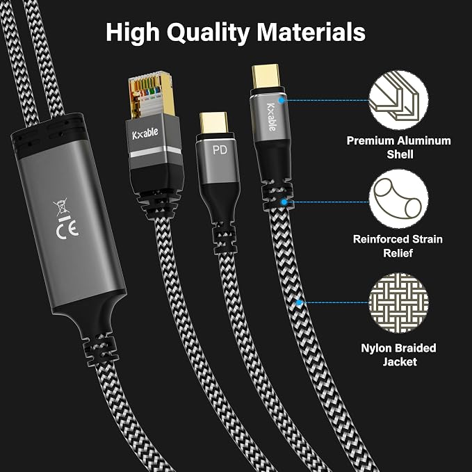 Ethernet to USB-C Cable, 6 FT, Type-C to RJ45 Cord - Image 5