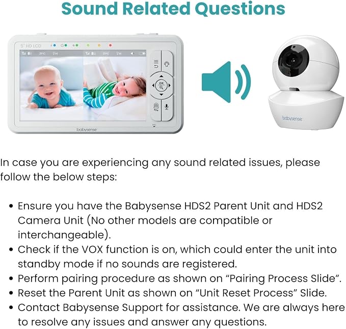Babysense Parent Unit for HDS2 Video Baby Monitor, Replacement Unit - Image 6