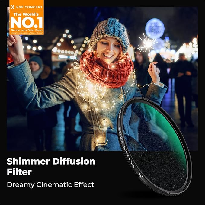 K&F CONCEPT 82mm Shimmer Diffusion 1 Filter Optical Glass 18 Multi-Coated - Image 2