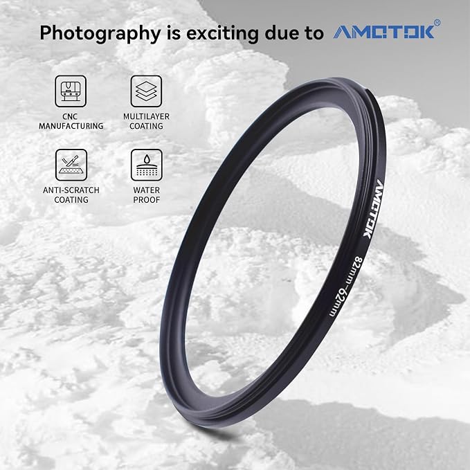 82mm Lens to 62mm Camera Lens Adapter, 82mm to 62mm Filter Step-Down Ring - Image 3