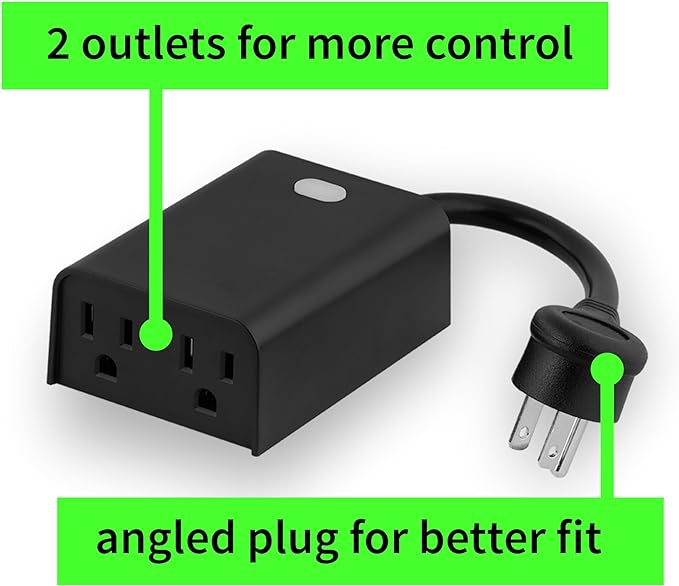 Zooz 800 Series Z-Wave Long Range Outdoor Double Plug ZEN14 | Hub Required | - Image 2