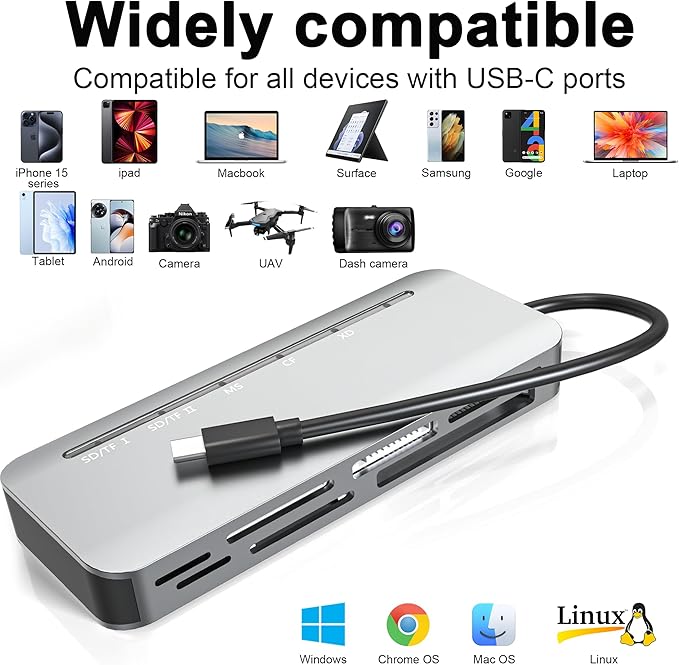 Memory Stick Pro Duo Card Reader, 7 in1 Memory Stick Pro Duo Adapter USB C - Image 2