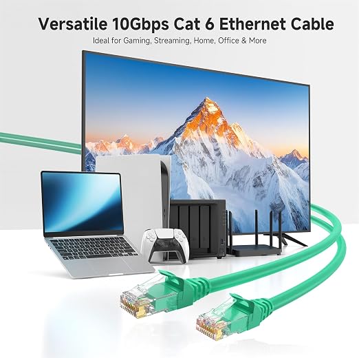 Cable Matters 10Gbps 5-Pack Snagless Short Cat 6 Ethernet Cable - 1ft - Image 2