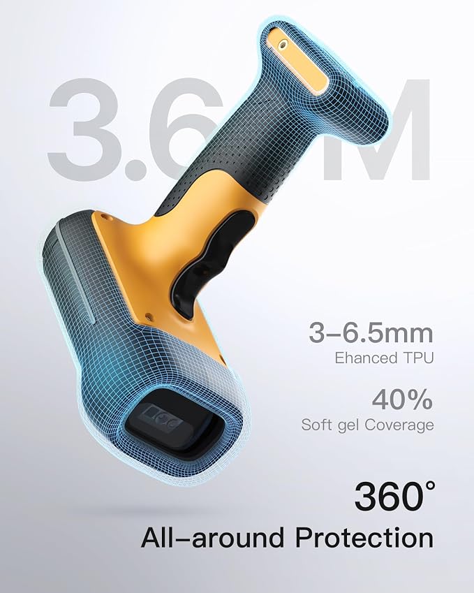 Inateck Industrial Barcode Scanner Bluetooth, 1D Scanner Wireless - Image 6