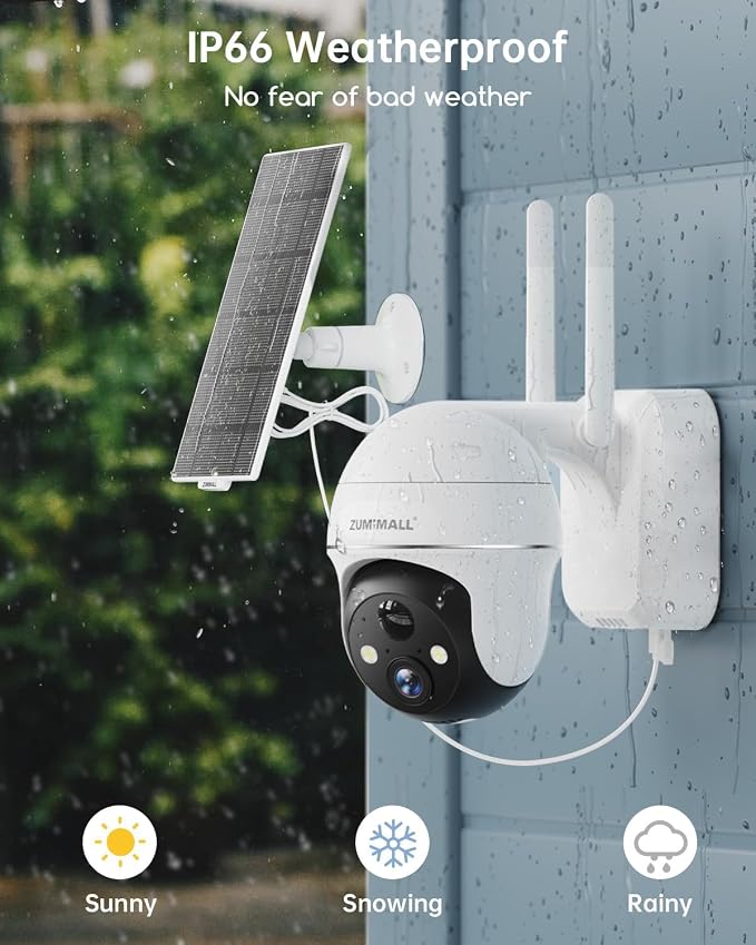 ZUMIMALL 5MP Solar Security Cameras Wireless Outdoor, Solar Powered Cameras - Image 8
