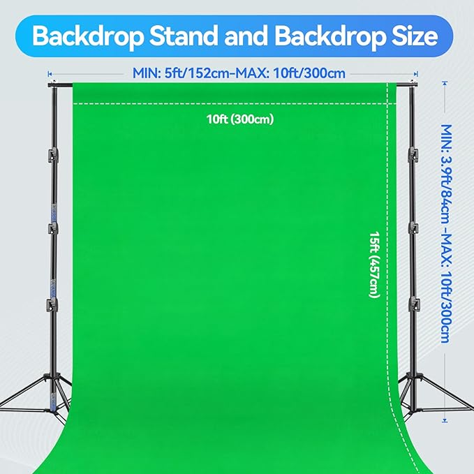 EMART 10X10 FT Green Screen Backdrop Kit, Photography Umbrella - Image 2