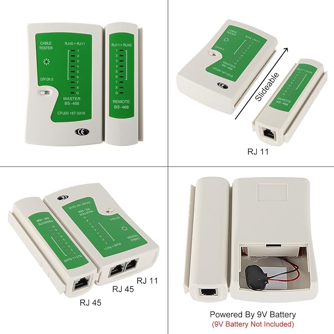 RJ45 Crimp Tool Kit with Network Cable Tester All-in-One Pass Through Ethernet - Image 6