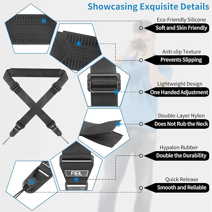 FIEIL Camera Strap with Quick Release Plate, Universal Camera Strap with Quick - Image 2