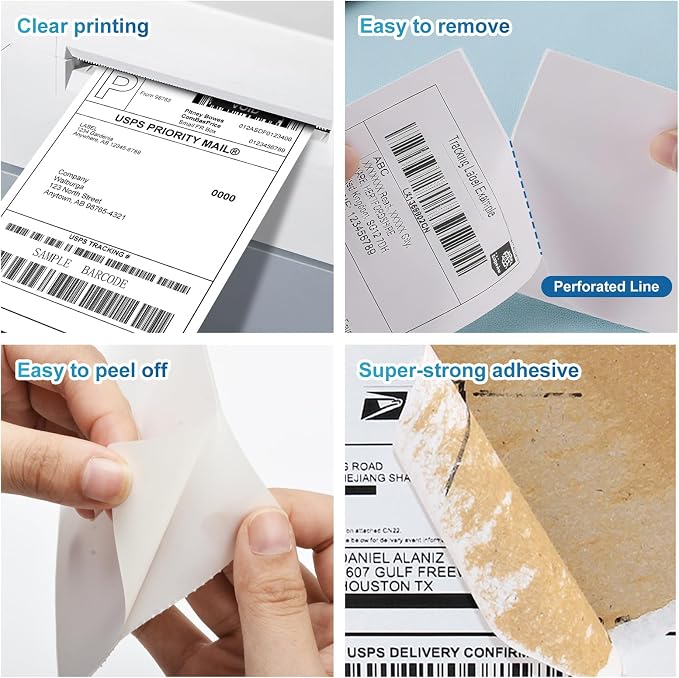 9527 Product Fanfold 4 x 6 Direct Thermal Labels White Perforated Shipping - Image 4