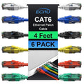 Cat6 Patch Cables 4 Feet, Cat 6 Ethernet Cable, 24AWG CCA Cord, UTP Network by ECJTU-US