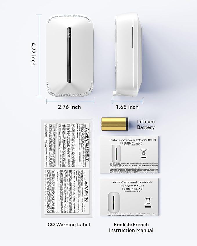 SITERWELL Plug in Carbon Monoxide Detector 10 Year Battery, CO Alarm Detectors - Image 9