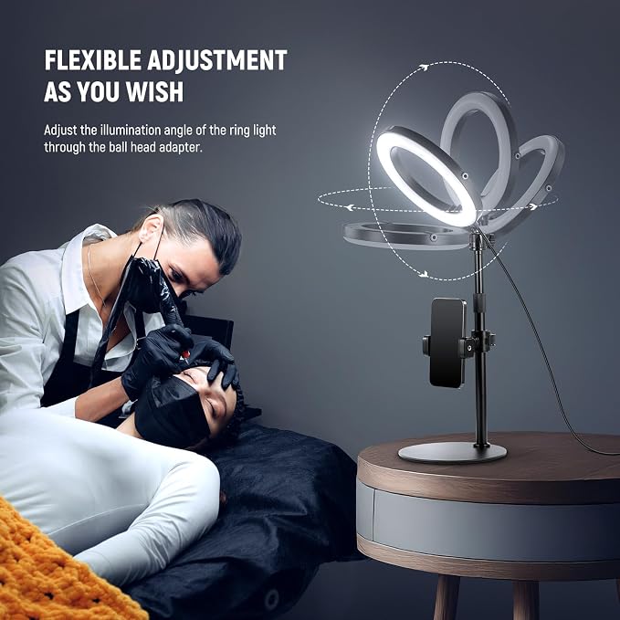 NEEWER 8" 18W High Power Desk Ring Light - Image 8