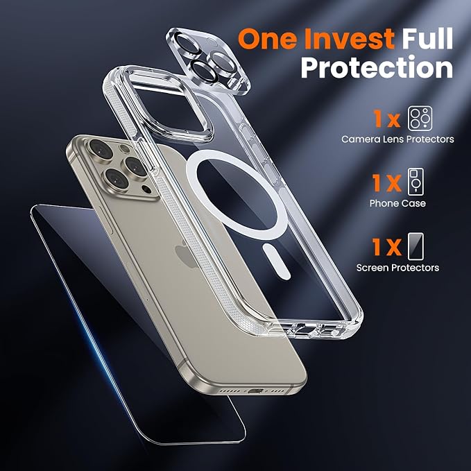 toushion 3 in 1 for iPhone 15 Pro Max Case Clear - Image 2