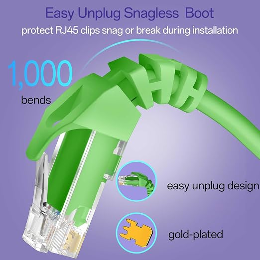 Cat 6 Ethernet Cable 1FT, Cat6 Ethernet Patch Cable 10Gbps, High-Speed UTP Cat6 - Image 4