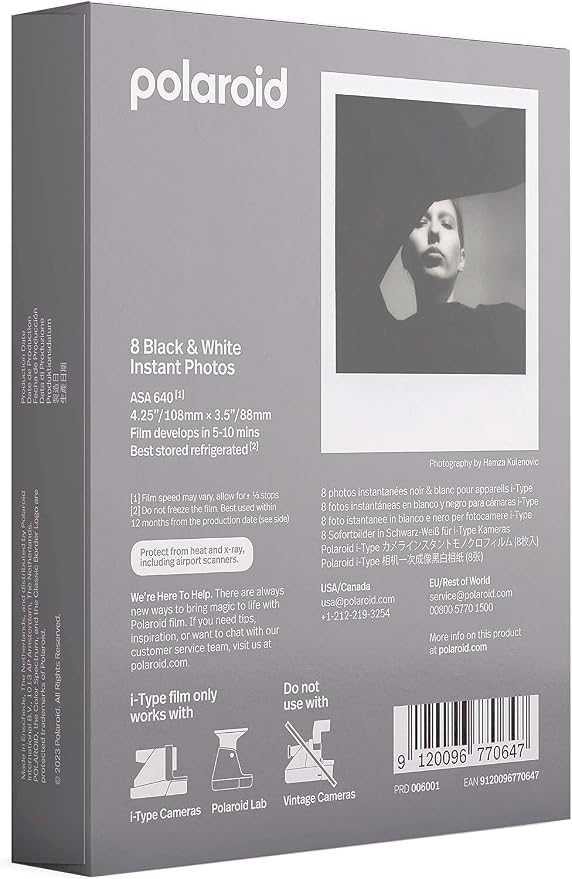 Polaroids Black & White Instant Film, 2 Pack, 16 Photos, B&W Film Works - Image 3
