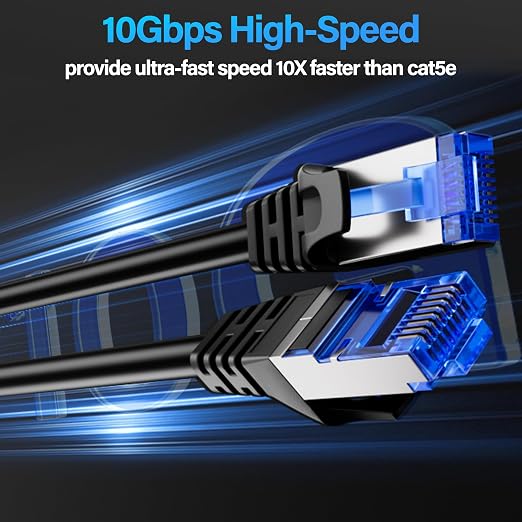 Cat6A Ethernet Cable Shielded 10Gbps 150 ft, Slim Shielded Ethernet Cable Cat 6 - Image 2