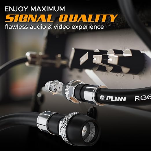 G-PLUG RG6 Coaxial Cable 30FT – Triple Shielded, Waterproof, 75 Ohm - Image 7